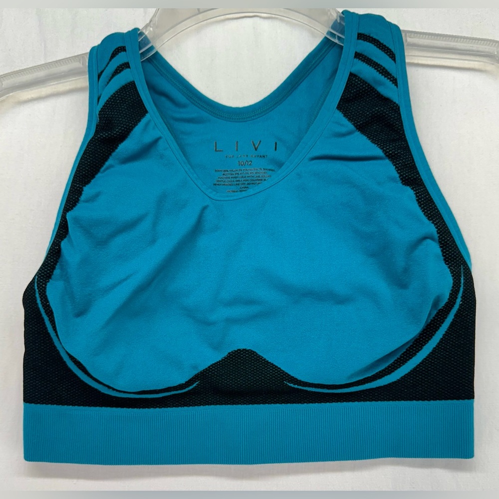 LIVI Active Women's Sports‎ Bra Blue Black Low Support - Size 10 / 12